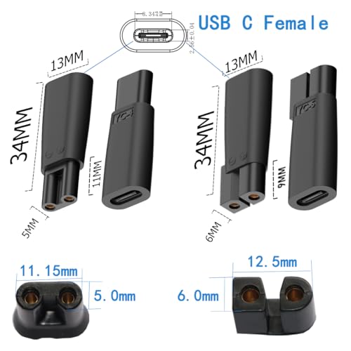 10PCS USB C Power Cord Replacement Charger USB Adapter Compatible with a Variety of Electric Hair Clippers, Beard Trimmers, Shavers, Desk Lamps,Purifiers, HQ8505 Charging Cable