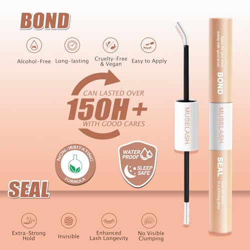 Fairy Lash Kit 170PCS Wide Band Lash Clusters DIY Extension Kit with 2-in-1 Bond & Seal Remover & Applicator 8?16mm Mixed Lengths & Volume Lash Set for All-Day Glam