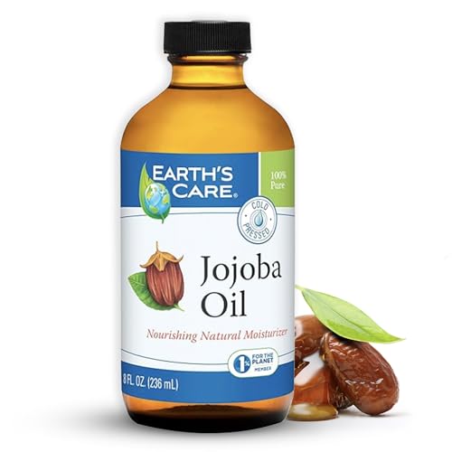 Earth¡¯s Care Jojoba Oil - 100% Pure Jojoba Oil for Hair, Skin and Nails - Cold Pressed - Nourishing Natural Moisturizer - 8 FL OZ