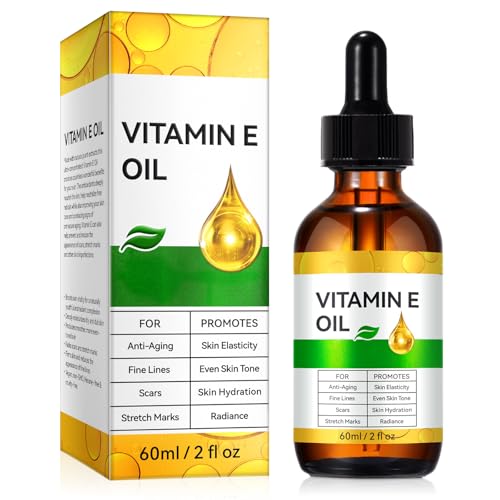 Bieyoc Vitamin E Oil, Body Oil Blend 75,000 IU Boost Skin Collagen, Hydrate and Plump Skin, Reduce Fine Lines and Scars, 2 Fl Oz
