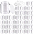 48 Pack 8 OZ Plastic Jars Round Clear Cosmetic Container Jars with White Lids, Eternal Moment Plastic Slime Jars for Lotion, Cream, Ointments, Makeup, Eyeshadow, Rhinestone, Samples, Travel Storage