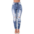 Women's High Waisted Jeans for Women Distressed Stretch Jeans for Women Ripped Butt Lift Jeans Denim Pants