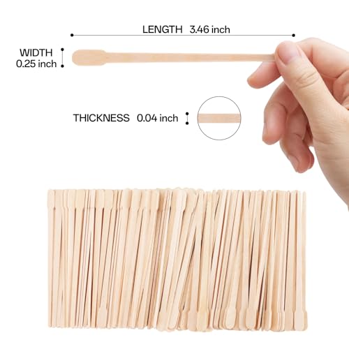 WISYOK 1000 Pcs Wooden Waxing Sticks, Small Wax Sticks for Eyebrow, Lip, Nose, and Body Hair Removal, Double-ended Design Wax Applicator for Spa and Home