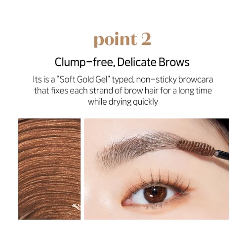 ETUDE Color My Brows, Brow Mascara, 3D Natural Coloring, Beeswax & Carnauba Wax, Moisturizing Brow Care, Eyebrow tint, Soft Gel Texture, Korean Makeup, Beauty, Red Brown (0.152 Fl Oz)
