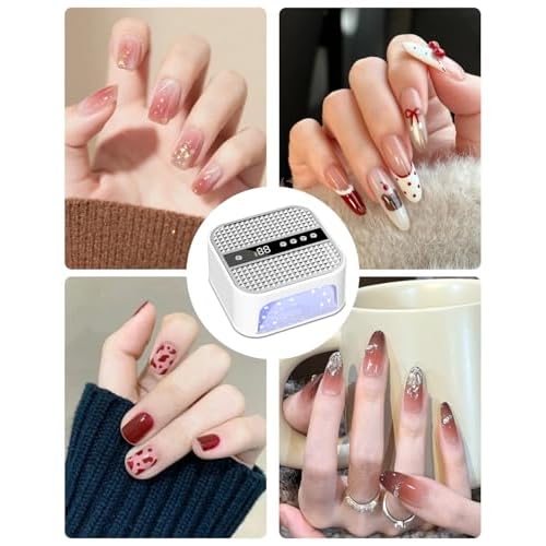 Cordless UV Nail Lamp, 55 LED Rechargeable UV Light for Gel Nails, Wireless Professional Gel Polish Light for Salon & Home