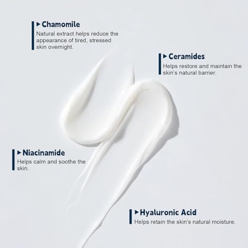 Niacinamide Moisturizer Cream, Hyaluronic Acid & Squalane for Face, Lightweight Daily Lotion for Dry Skin, Strengthens Skin Barrier, Provides Instant Comfort & Lasting Hydration, Unscented 3.38 oz