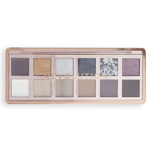 Revolution, The Smokey Icon Grunge Palette, 12 Ultra-Pigmented Matte & Shimmer Finishes & Shades, Long-Lasting & Blendable, Vegan & Cruelty-Free, 3.53 oz