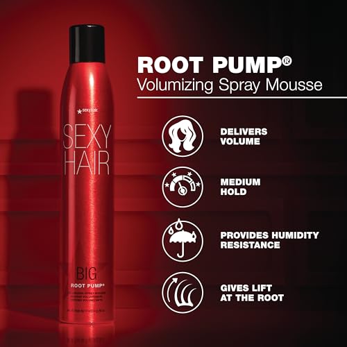 SexyHair Big Root Pump Volumizing Spray Mousse | Volume with Medium Hold | Up to 72 Hour Humidity Resistance