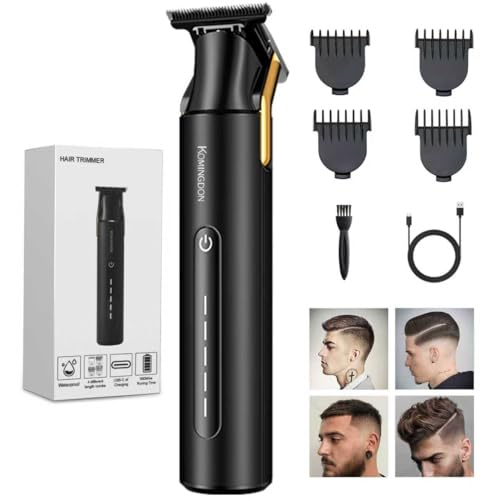 Hair Trimmer for Men,Professional Barber Trimmer,Cordless T-Blade Hair Clippers Precision Edgers T Liners Rechargeable Beard Trimmer,Waterproof Haircut kit,Long-Lasting Battery