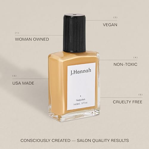 J. Hannah Nail Polish ? Vegan, Non-Toxic, Cruelty-Free, Gluten-Free, Long Lasting, USA Made, Gold Leaf Color (Relic)