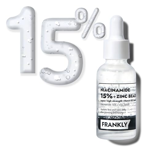 FRANKLY Niacinamide 15% + Zinc Bead Serum Jumbo | High-Dose Yet Gentle Skin Repair | Acne, Pore & Redness Control | Bead-to-Skin Delivery System for Fresh Niacinamide | Korean Skincare | 2.02 fl.oz