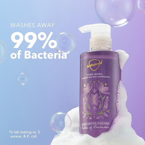 Safeguard Liquid Hand Soap, Micellar Deep Cleansing, Washes Away 99% Bacteria, Made with Natural Moisturizers, Enriched with Skin Conditioners, Coconut & Lavender Scent Twin Pack, 15.5 oz (Pack of 2)