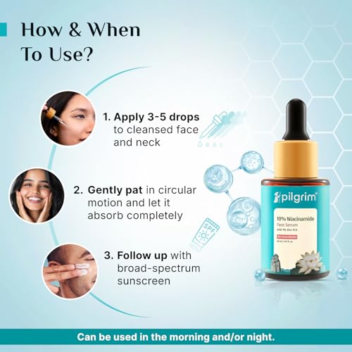 Pilgrim 10% Niacinamide + 1% Zinc Serum | Acne Control & Oil Balancing | Smoothing Serum for Blemish-Prone Skin | All Skin Types | For Women & Men | 1.01 Fl Oz (30 ml)