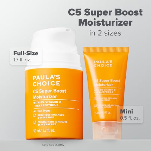 Paula's Choice C5 Super Boost Face Moisturizer with 5% Vitamin C & Squalane, Daily Face Lotion for Discoloration, Uneven Tone, Fine Lines & Breakout-Prone Skin, Fragrance-Free