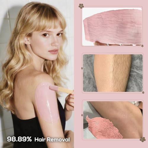 2.5lb Wax Beads, Hard Wax Beads with Coarse Hair Formula -Wax Beads for Hair Removal Sensitive Skin Women, Idea for Full Body, Legs, Face,Bikini and Brazilian (Rose)