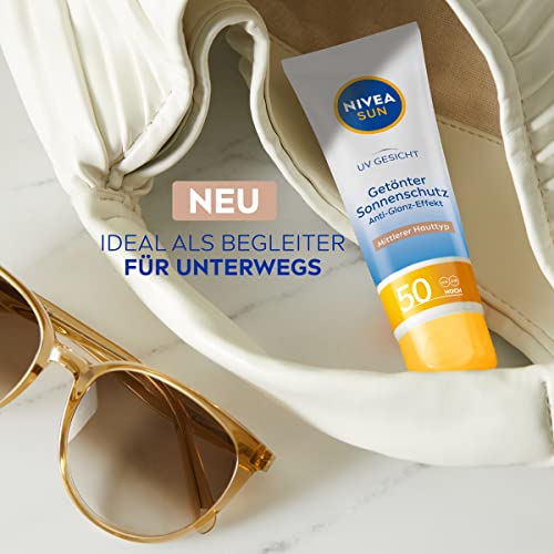 NIVEA Sun Shine Control Matte Face Cream ? Lightweight Daily Face Moisturizer & Shine-Control Hydrating Lotion for Normal to Combination Skin, Non-Greasy Finish, 50 ml Tube