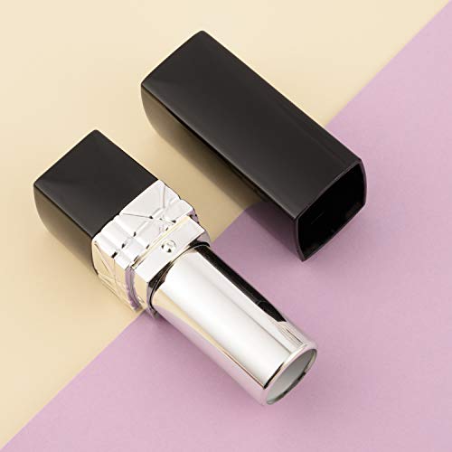 Allwon 10Pcs Black Empty Lipstick Tubes DIY Lip Balm Container (Rectangle Tube)