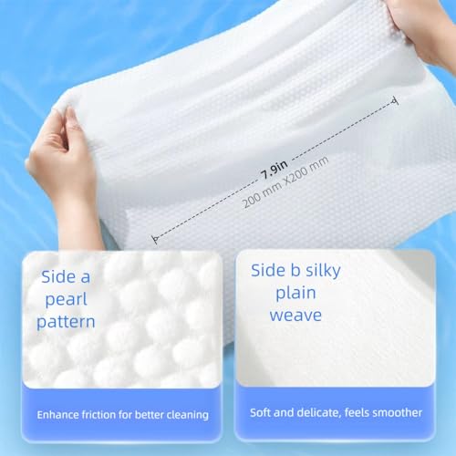 Disposable face towel,MIXUISEE thick and soft face towels,100% cotton face towels,super thick 150%. Suitable for makeup removal and cleansing, and applicable to sensitive skin(Extra thick 150 pieces)