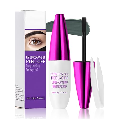 Eyebrow Tattoo Peel Off Tint Gel for Women, Black Peel Off Eyebrow Tint with Tweezer, Last Up to 3 Days, Waterproof, Fuller & Defined (01#Black, 1Pcs)