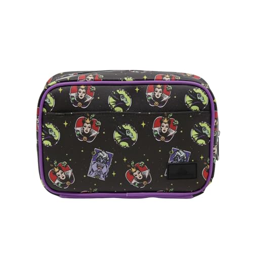 Impressions Vanity Villains Villaness Makeup Pouch Pouch for purse With Silver Hardware, Polyester Lined Interior Travel Makeup Bag Organizer with Inner Slip Pocket and Villains Villaness Artwork
