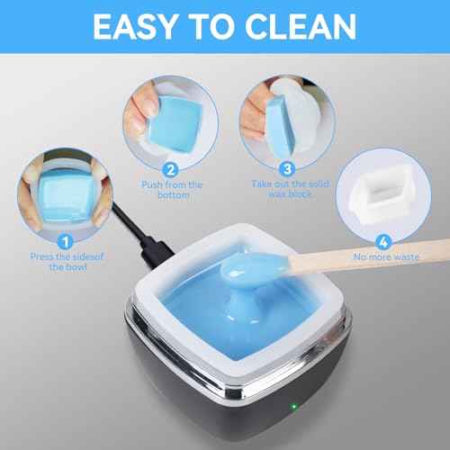 Nose Wax Kit - Portable Ear Nose Hair Waxing Kit for Men and Women with 100g £×ax, 20 Applicators, 30 Nose Hair Sticks, 10 Mustache & 10 Ear Protectors, Wax Warmer Kit for Hair Removal