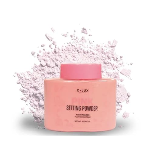 C-LUX Pink Setting Powder, Translucent Loose Finishing Powder for Makeup, Oil Control Matte Shine Control, Lightweight Face Powder for Foundation & Concealer, Cruelty-Free, Paraben-Free, 30g/1oz