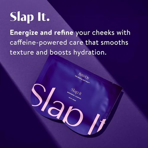 BAWDY Slap It - Caffeine Beauty Butt Mask - Retexturizing + Detoxifying Treatment for Your Behind - 2 Sheets, One for Each Cheek - Clean Beauty Mask for Your Butt (1 Mask - Single Use)