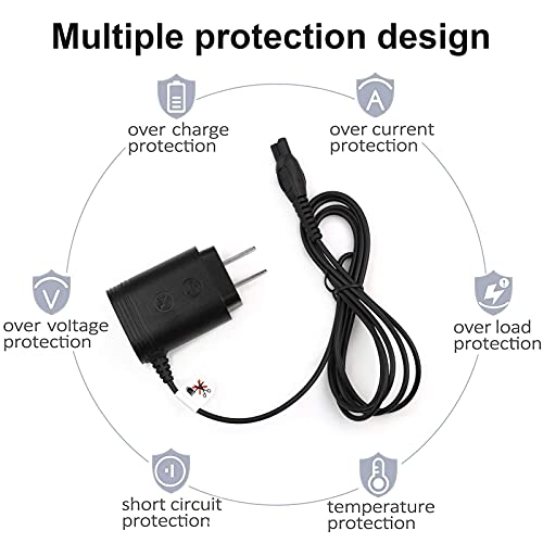 Electric Shaver Power Cord Compatible with Philips Norelco HQ8505 7000 5000 3000 Series Electric Shaver Aquatec Arcitec Multigroom Beard Trimmer & More 15V AC Portable Power Supply Cord