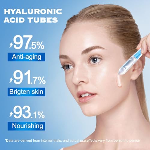 3% Hyaluronic Acid Serum Ultra-Hydrating Vials, Hyaluronic Acid Tubes, Hydrating Face Serum for Women Anti Aging (1.2ml * 60pcs)