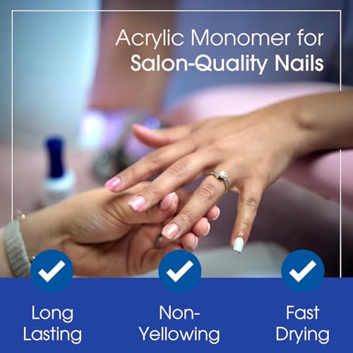 Nomma Plus Professional Liquid Monomer, EMA Nail Liquid for Acrylic Powder, Non-Yellowing Monomer, 32oz Bottle, Professional Salon Quality Manicure and Pedicure Supplies