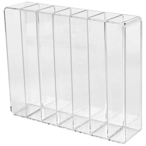 SINJEUN 4 Pack Acrylic Palette Organiser, 7 Sections Divided Makeup Palette Organiser for Eyeshadow, Contour Blush, Lipstick, Make Up Storage(Transparent, 7.5" x 6.3" x 1.8")