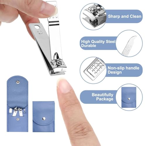 24 Sets Travel Manicure Set Professional Nail Clipper Kit Bulk,4 in 1 Adult Stainless Steel Travel Manicure Kit with Case Individually Wrapped Nail Clippers Bulk for Homeless,Hotel,Charity(4 Colors)