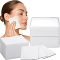 6 Pack 300 Pcs Extra Large Cotton Cleansing Pads, 3.5 x 4.5'' Cotton Pad, Ultra Soft Large Facial Cleansing Square Bulk for Face Daily Skin Care Toner Makeup Remover, 50 White Square Per Bag