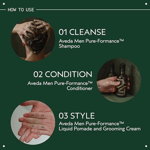 Aveda Men Pure-Formance Shampoo | Daily Lightweight Formula for Men¡¯s Hair | Cleanses and Refreshes Hair and Scalp | Scalp Care | 96% Naturally Derived*, 10.1 Fl Oz