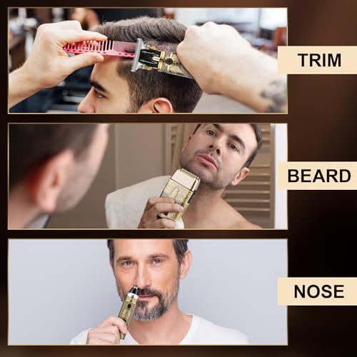 Karrte Men¡¯s Grooming Kit Professional Hair Clippers and Shaver for Men,Electric Razor and Nose Trimmer Set,Beard Trimmer with 2 Foil Head,Gifts for Men