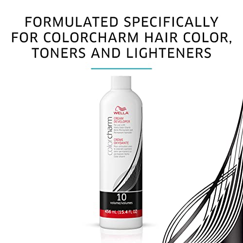 WELLA colorcharm Demi Permanent Hair Color, Adds Gloss & Color Richness, Gray Coverage, 9CB Light Beige Blonde + 10 Vol. Developer