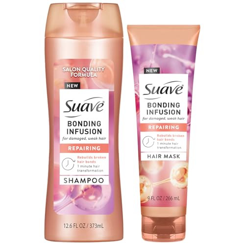 Suave Bonding Infusion Shampoo + Mask ??Restorative Treatment for Dry, Damaged Hair, Instant Results