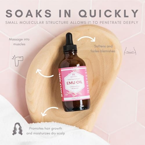 Leven Rose Emu Oil 100% Pure Natural Scar Minimizer Anti Aging Skin Moisturizer 16 oz
