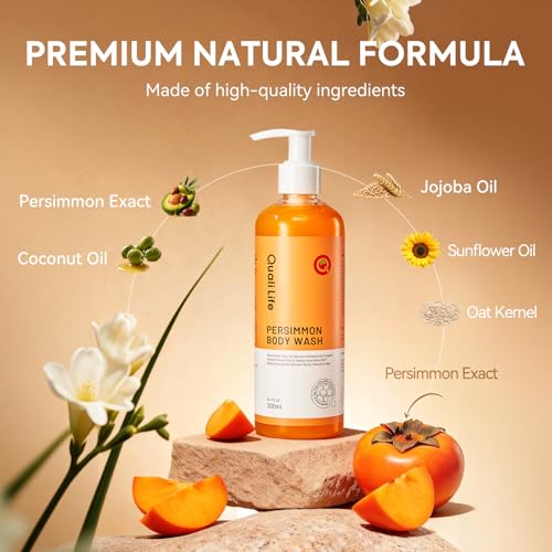 Persimmon Body Wash for Old People Smell, Natural Deodorant Bar Soap for Strong Odor Smelly Feet Remove, Cleansing Body Deodorizing for Eliminating Odor
