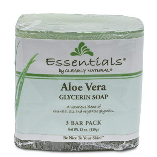 Clearly Natural Essentials Glycerine Bar Soap, Aloe Vera, 12 oz, 3 Count