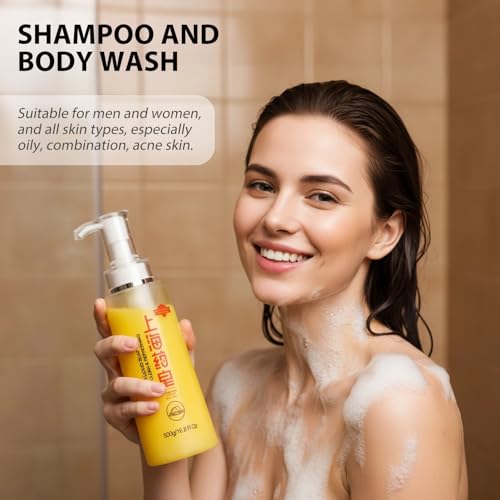 Bee & Flower Sulfur Soap Liquid Shampoo & Body Wash - Daily Head to Toe Skin Care Product for Men and Women - 16.8 Fl Oz - Pack of 2