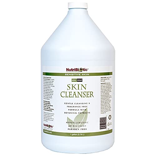 NutriBiotic ? Sensitive Skin Non-Soap Skin Cleanser, 1 Gallon with GSE (Citricidal) | pH Balanced, Hypoallergenic & Biodegradable | Free of Parabens, Sulfates, SLS, SLES, Dyes, Colorings & Fragrance