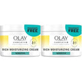 Olay Face Moisturizer,Complete+ Rich Moisturizing Cream-Fragrance-Free,Gentle for Dry&Sensitive Skin,3-in-1 Hydrating to Strengthen,Nourish,Renew-Niacinamide,Vitamin E,&Ceramides,8.5 oz,(Pack of 2)