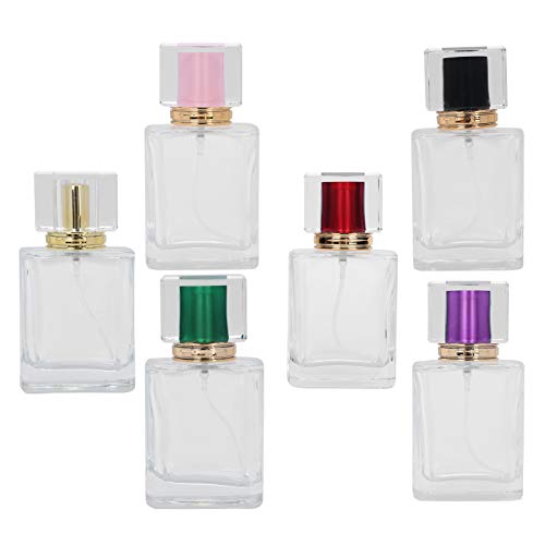 Sonew 6Pcs Glass Refillable Spray Bottle, Empty Perfume Bottle Atomize Cosmetic for Travel or Home DIY (50ml)