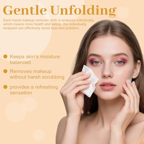 Makeup Remover Wipes Bulk Individually Wrapped,Travel Makeup Wipes Gentle for Face Cleansing Mascara Lipstick Travel Hotel£¨black,pack of 300)