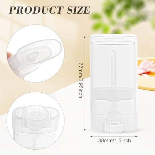 15ml/0.5oz 30 Pack Empty Lip Balm Tubes Plastic Deodorant Containers Travel Refillable Deodorant Tubes Lipstick Tube For DIY Lip Balm Deodorant