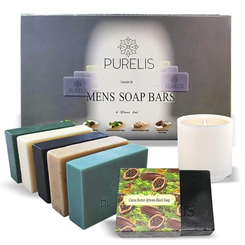 6 Natural Soaps for Women & Men- Handmade Moisturizing Artisan Soap Gift Set with Essential Oils. Face and Body Soap Set for Sensitive Skin!