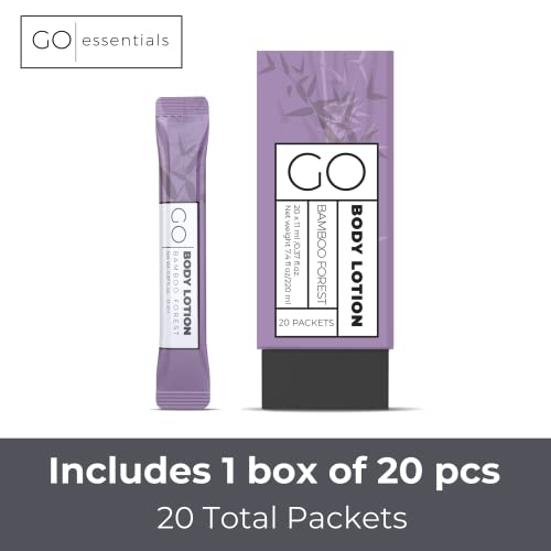 Go Essentials Travel Size Lotion Packets ? Single Use Body and Hand Lotion for Hydrated Skin and Toiletries. Airline Friendly ? Portable Bulk. Womens Gift Set