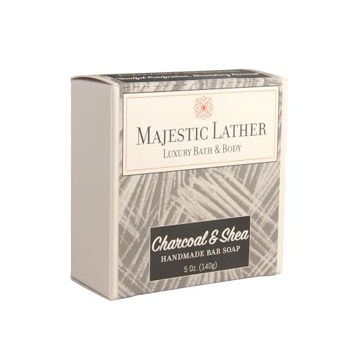 Activated Charcoal & Shea Butter Luxury Bar Soap for Face, Body, Oily & Sensitive Skin, Eczema, Psoriasis and ACNE. Purifying & Nourishing