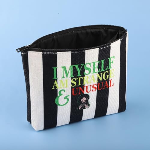 FOTAP Horror Movie Gift Movie Quote Makeup Bag Halloween Bag Goth Gift (I MYSELF)